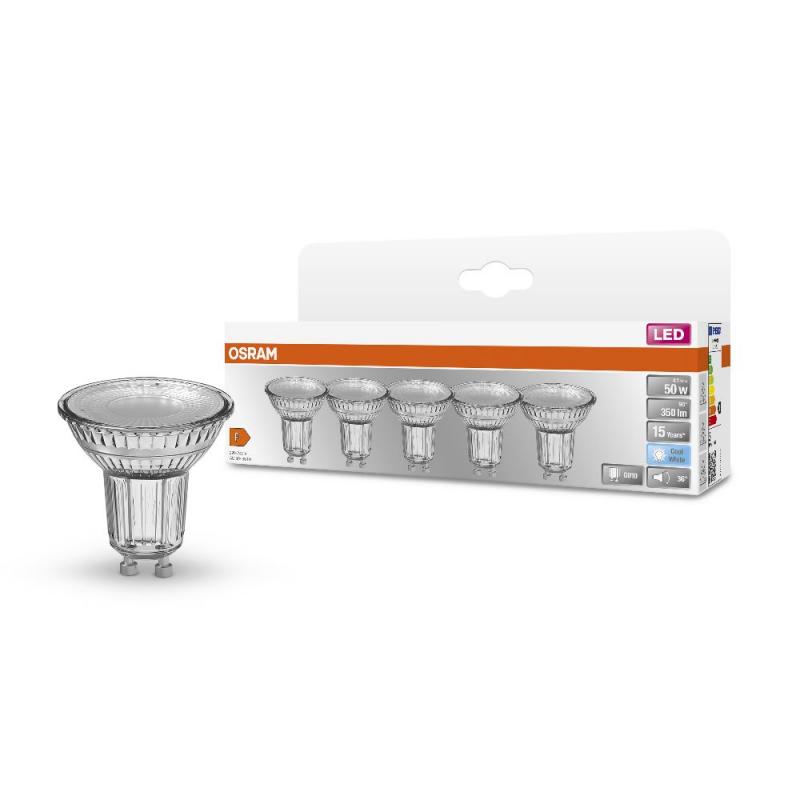 5er-PACK OSRAM LED STAR PAR16 GU10 Strahler 4.3W=50W 36° neutralweiss GLAS